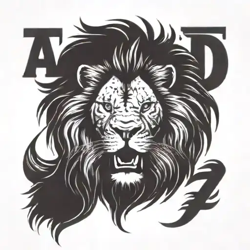 Lion Roaring With Alphabet Agdym