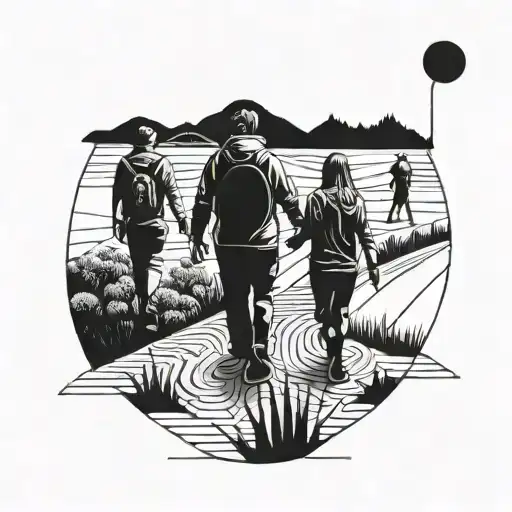 People Walking On Lines That Represent Life Each At Different Stages Sometimes Intersecting