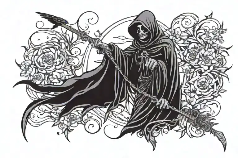 Grim Reaper With Crow