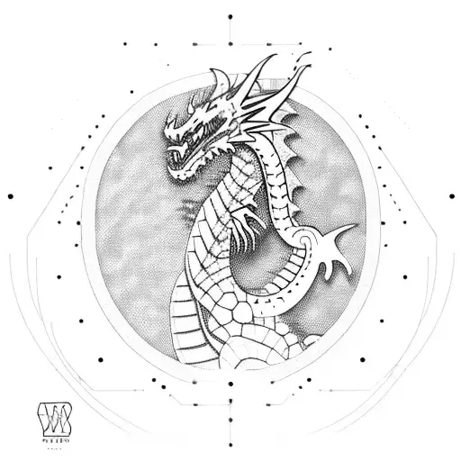 A Futuristic Dragon Breathing Fire With A Circuit Board Pattern On Its Scales
