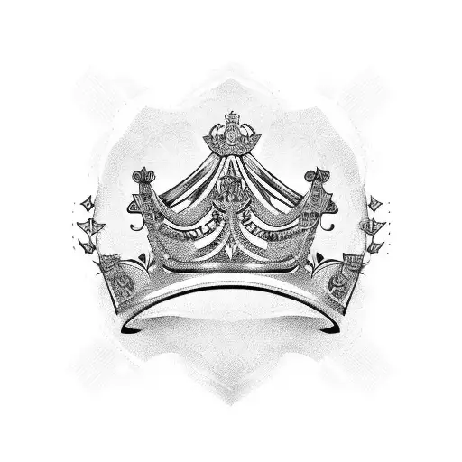 Baddie With A Crown Surrounded By Money Symbols