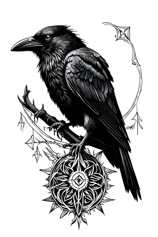 Nordic Mythology With A Crow