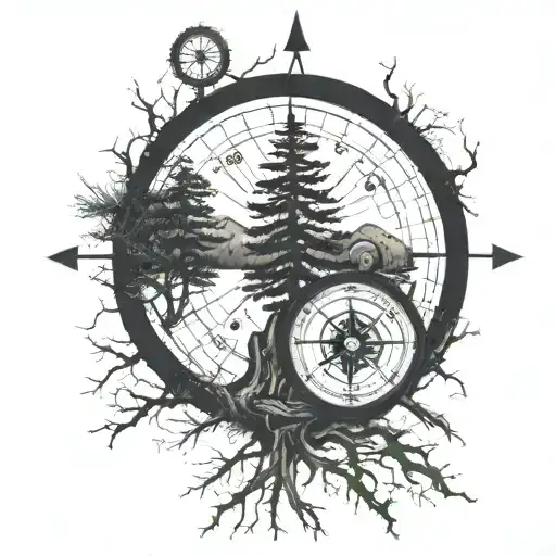 Compass Beside Tree