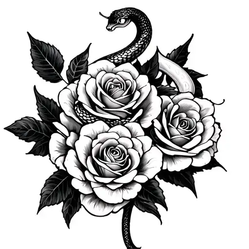 Snake And Roses