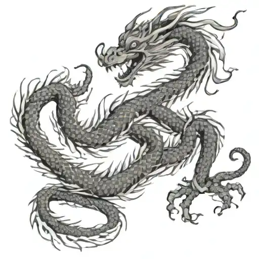 Chinese Dragon Intertwined