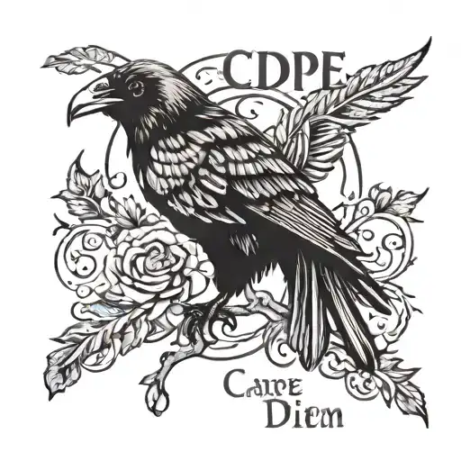 The Words Carpe Diem With An Crow