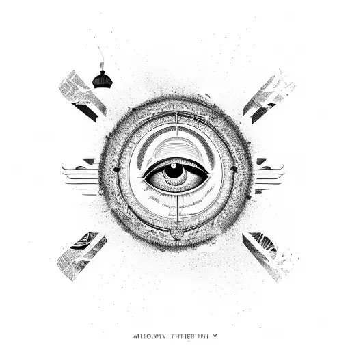 All Seeing Eye With Crow And Backround