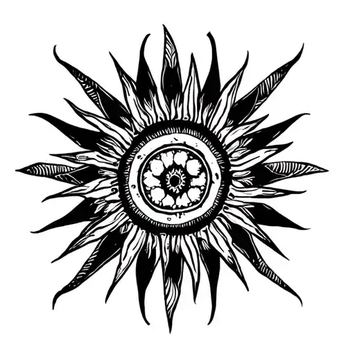 Tradtional American Style Sun Geometric Design Incorporating