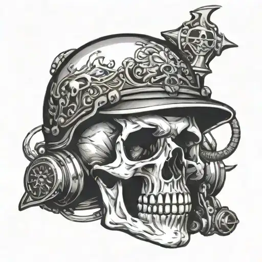 Skull And Helmet