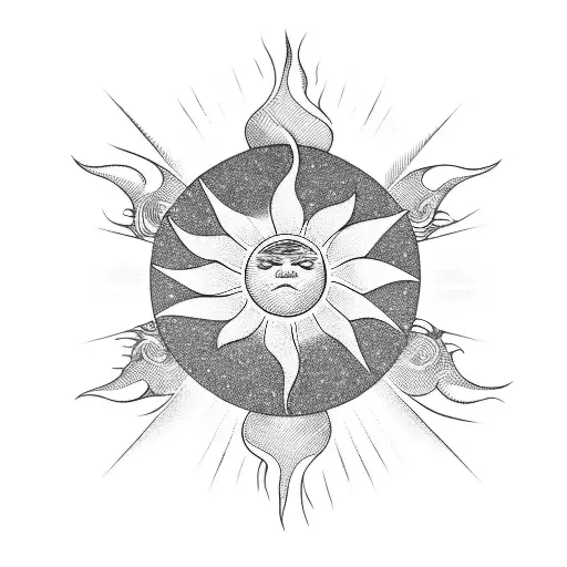 Wave With Sun On Backround