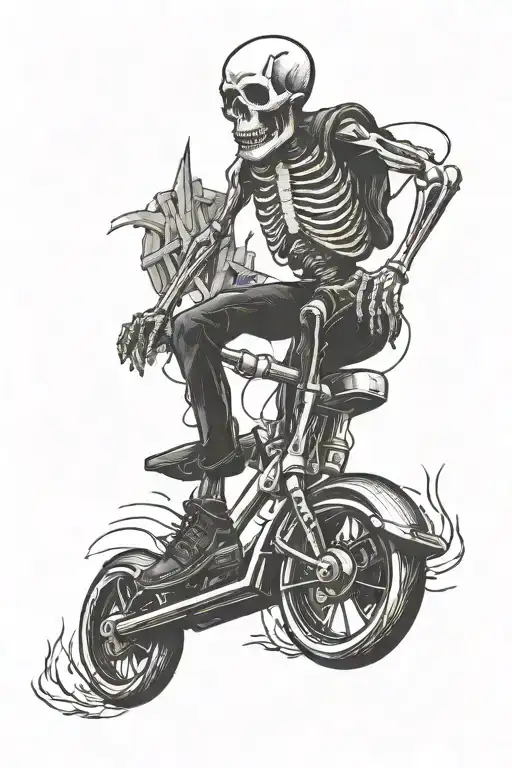 Skeleton Riding Onewheel
