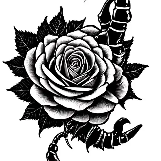 Scorpion Rose Intertwined