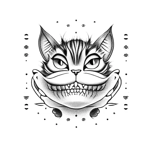 Cheshire Cat Holding A Teacup