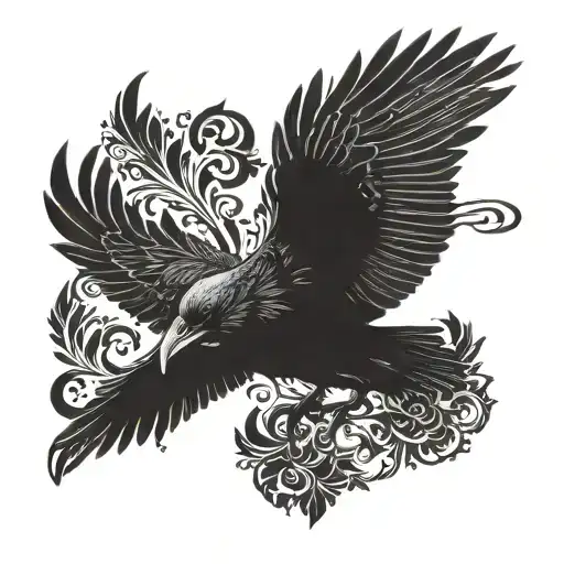 Nordic Raven Flying