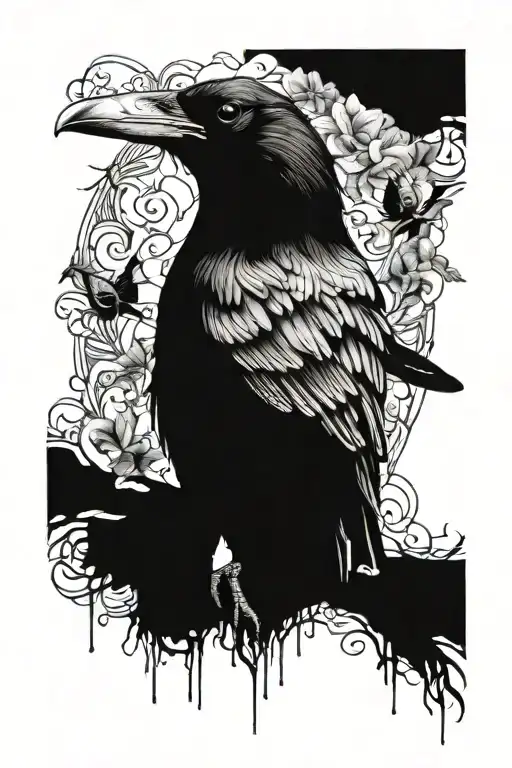 Feminine Crow Standing On Brsnchy