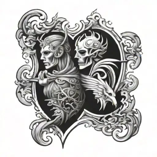 Arm Sleeve Tattoo Good Vs Evil