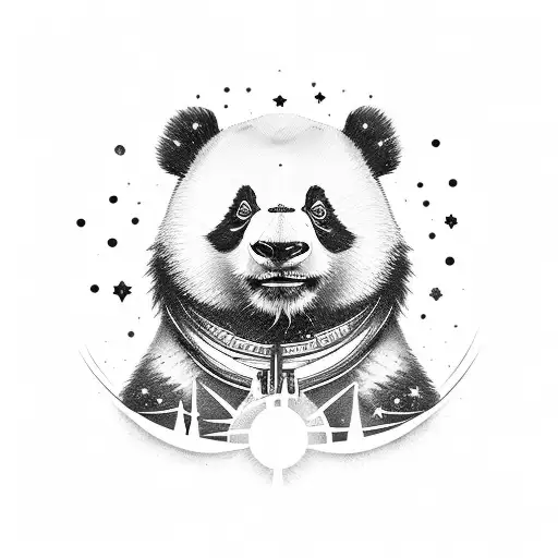 A Panda Surrounded By Stars