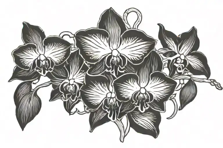 Henrietta Japhet Orchid And Stems Entwined To Flatter Color Bone Area On Female