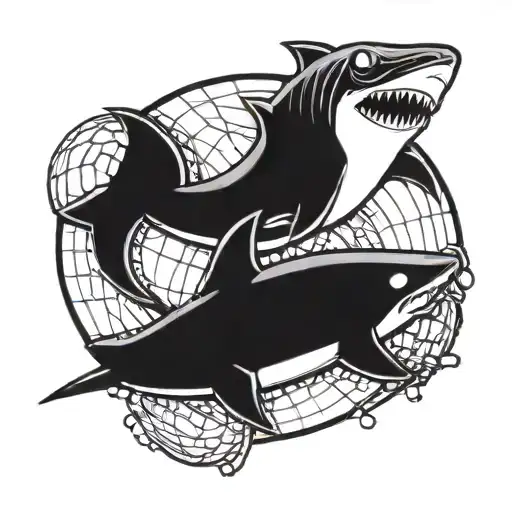 Stitch And A Shark Playing Volleyball Together