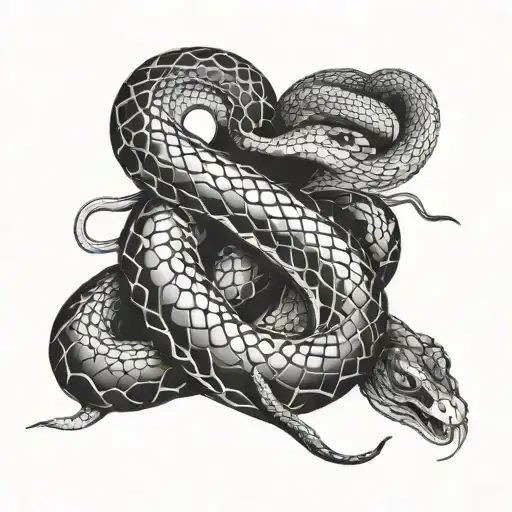 Snake Coiled Around