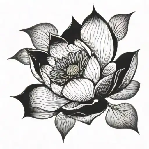 Lotus Flower Large Black