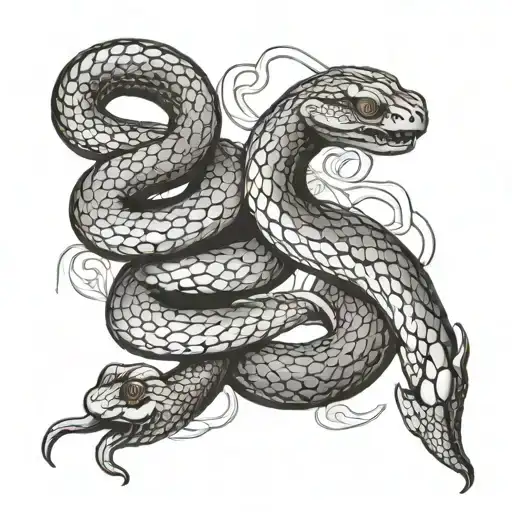 Snake Coiled Around
