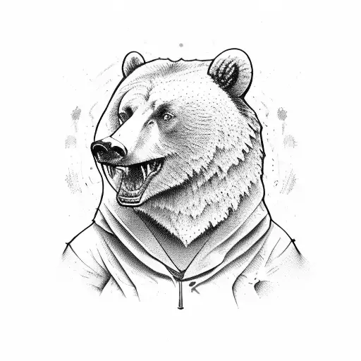 Smoking Cool Angry Bear