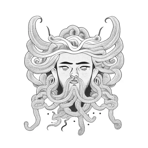 Male Medusa Wearing Hanbok