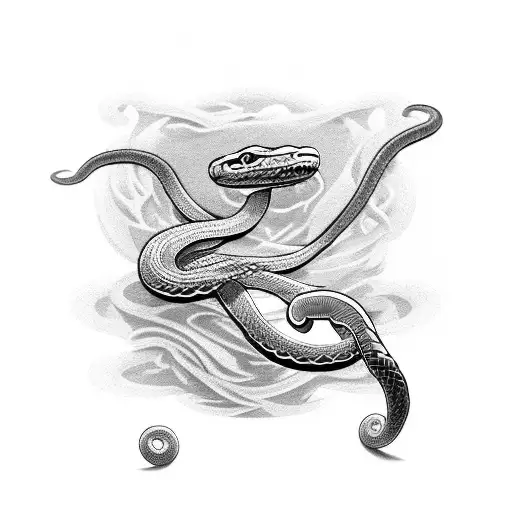 Snake Coiled Around A Sword