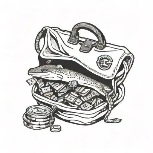 The Lacoste Logo Holding A Bag With Money