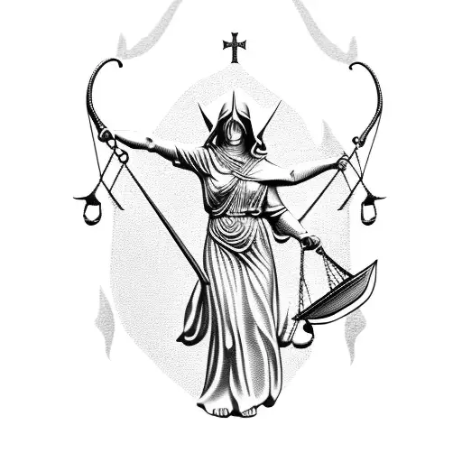 Lady Justice Crossed With Grim Reaper