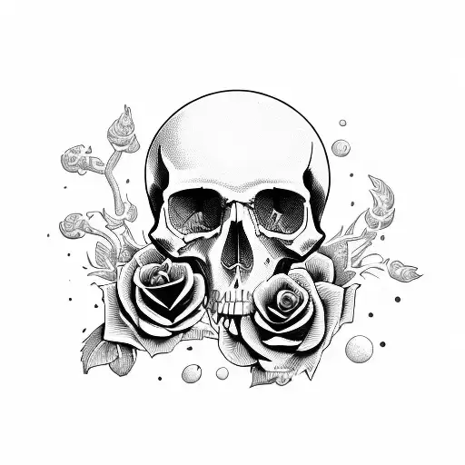 Rose With Skull In It