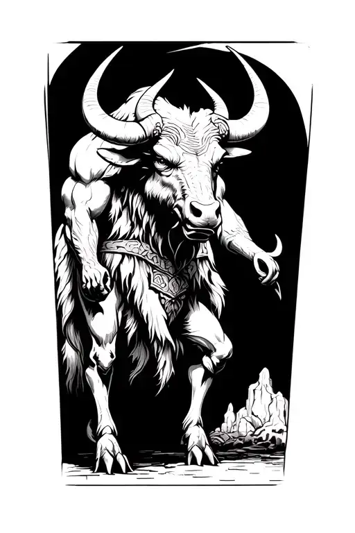 Minotaur Standing Guard