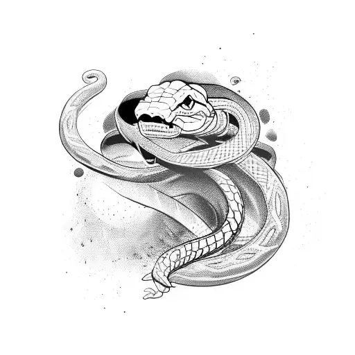 Snake Coming Out Of Womans Destructured Head