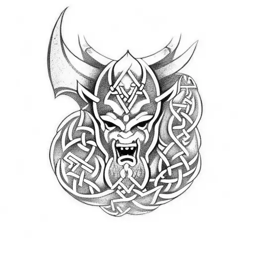 Nordic Viking Dragon Tattoo Full Body With Runic Influence