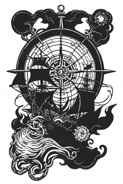 Compass Pirate Ship Kraken Anchor Connected