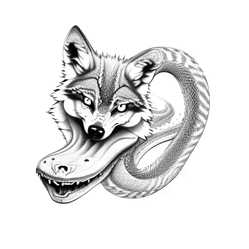 Wolf Snake Biting A Nun