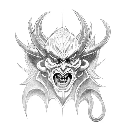 Demon Looking Wizard In A Big Robe Fighting Geometry