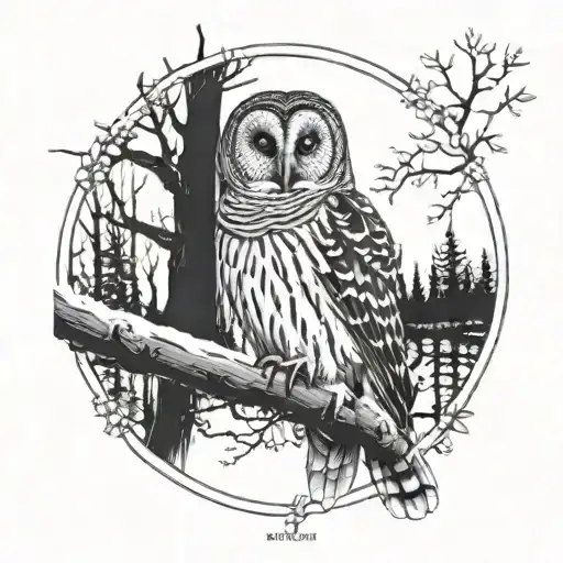 Barred Owl Perched