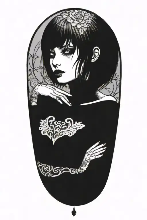 Goth Emo Semi Nude Girl