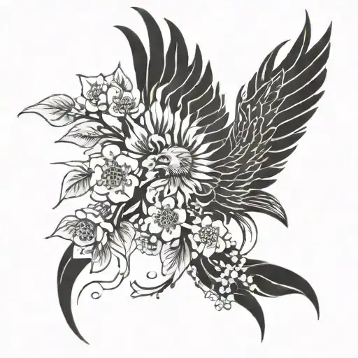 Phoenix And Cherry Blossom