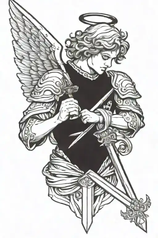 Angel Holding A Sword