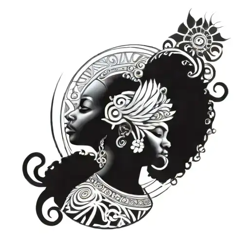 African Goddess Surrounded