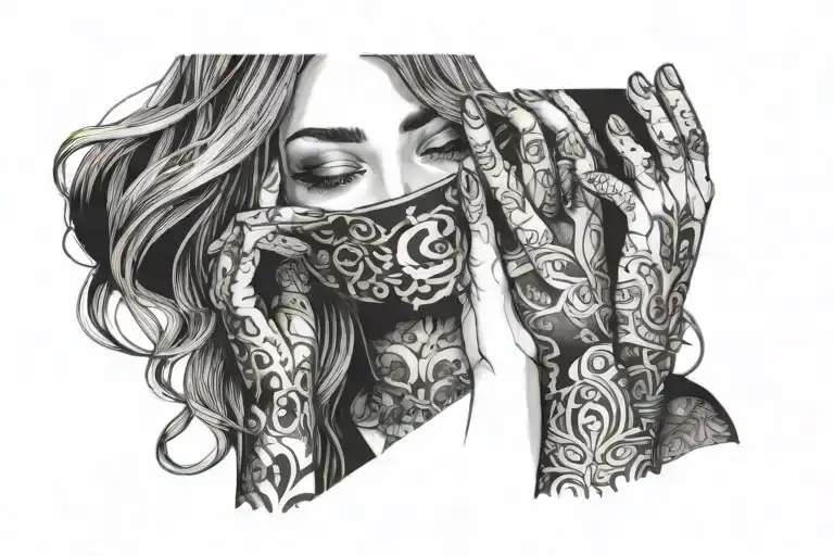 Beautiful Gril Covering Her Face