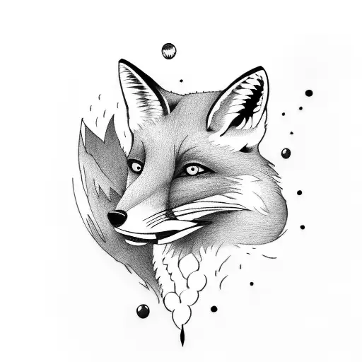 A Fox With Third Eye And A Crow Looking For Down