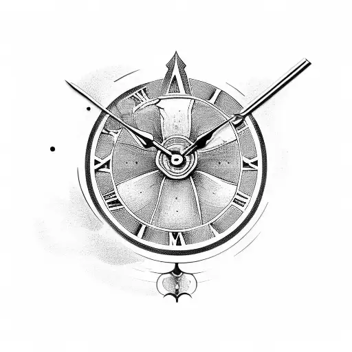 Guardian Angel With Old Clock