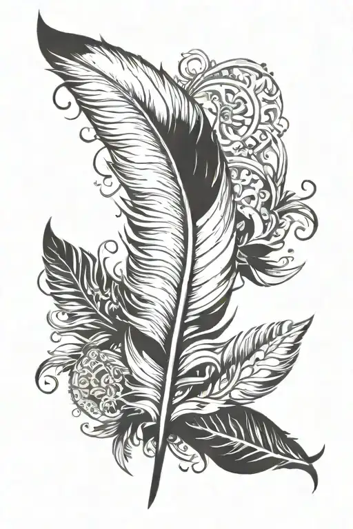 Feather With Roman Numerals