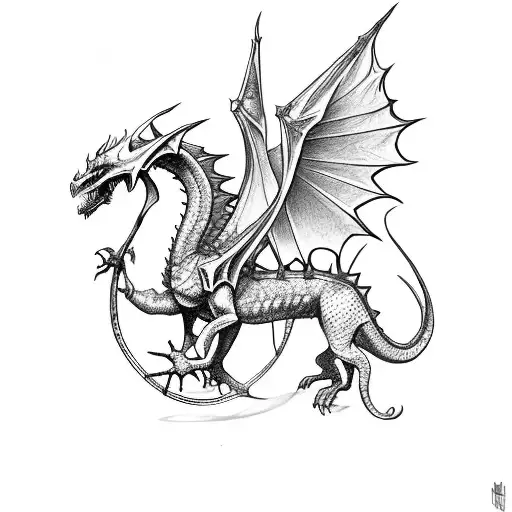 Knight Riding A Dragon