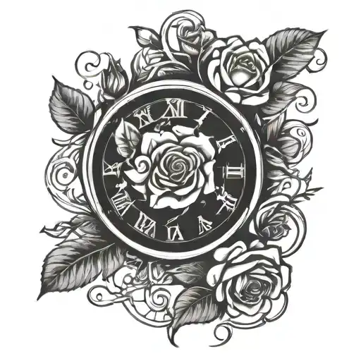Rose Vine Clock Face
