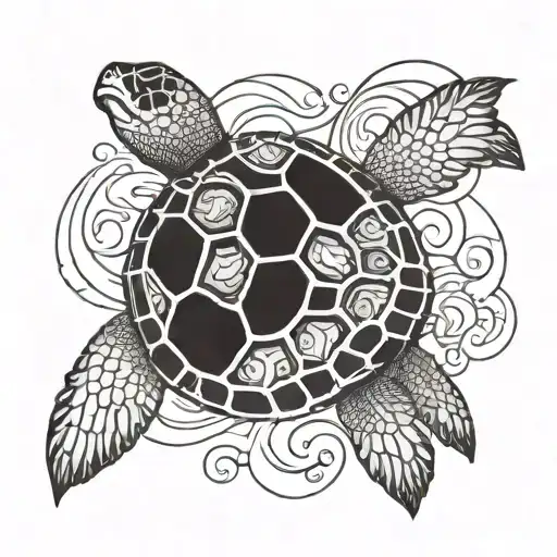 Silhouette Sea Turtle